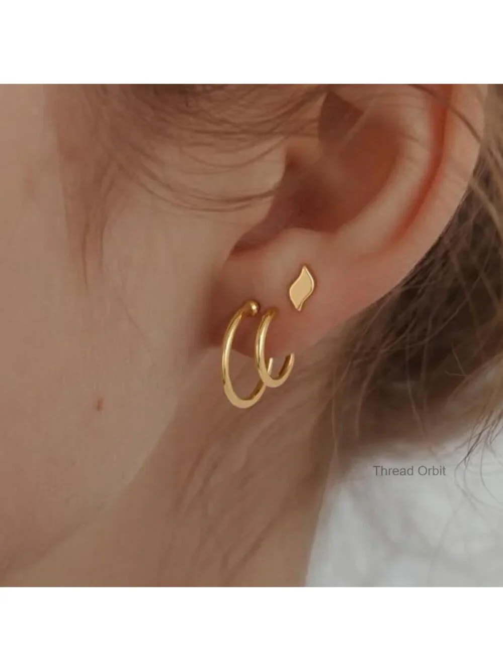 14K Gold Plated 925 Sterling Silver Post Stud Earrings Set Hypoallergenic